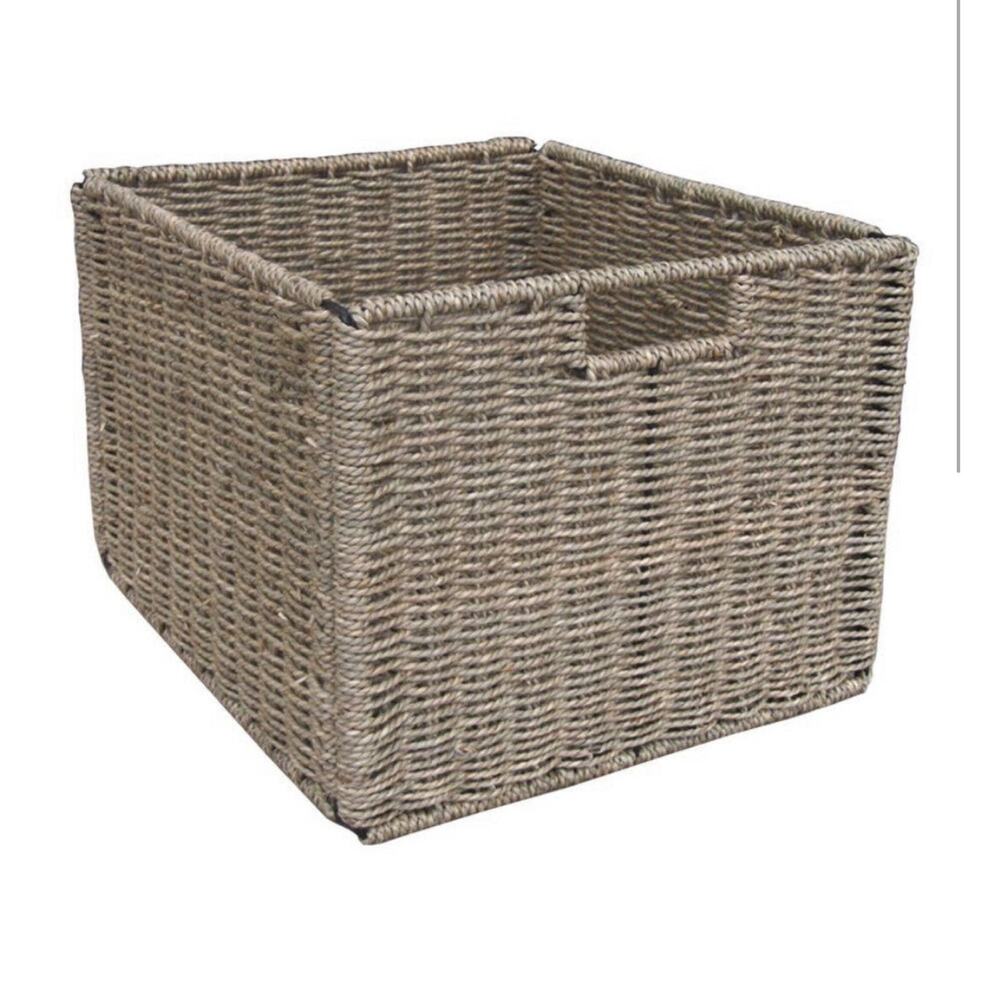 NEW Shelf Cubby Baxter STORAGE BIN Basket Willow Wicker STURDY 12.4x10.8" Basket